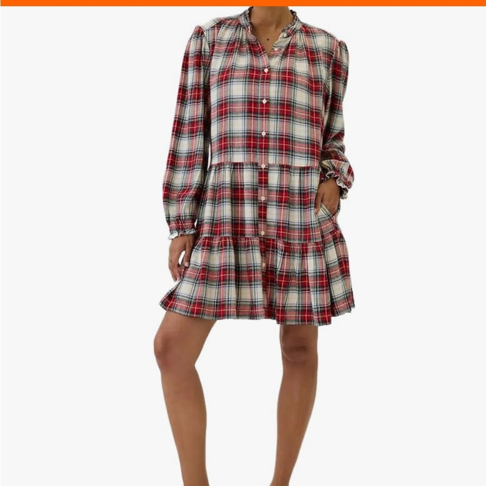 GAP Flannel Ruffle Collar Dress